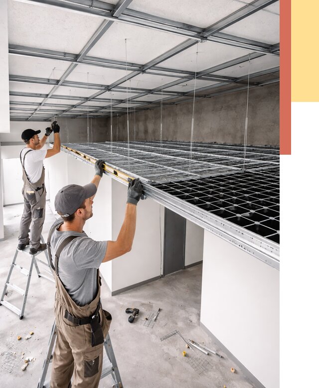 Монтаж потолка грильято в Петрозаводске от 457 руб./м² — быстрая сборка под ключ | ОТДЕЛОЧНИК-Птр