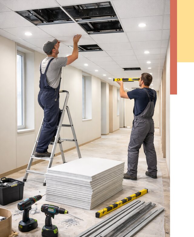 Ремонт потолка Армстронг в Петрозаводске от 4568 руб. — быстро и недорого | ОТДЕЛОЧНИК-Птр