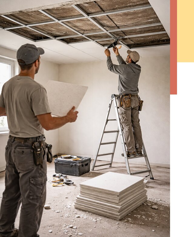 Замена плит подвесного потолка в Петрозаводске от 1776 руб. быстро и недорого | ОТДЕЛОЧНИК-Птр