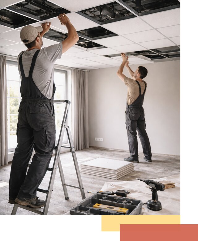 Замена плит подвесного потолка в Петрозаводске быстро и качественно