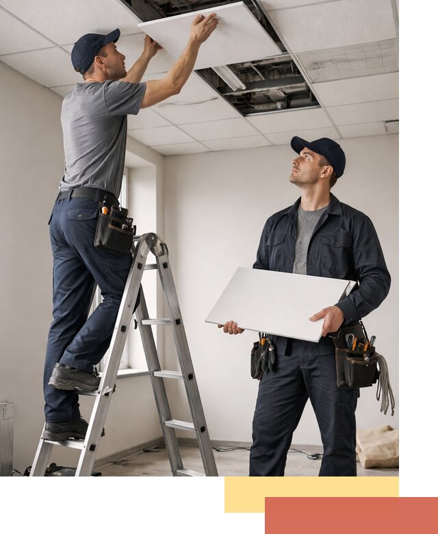 Обслуживание подвесного потолка в Петрозаводске — ремонт и чистка