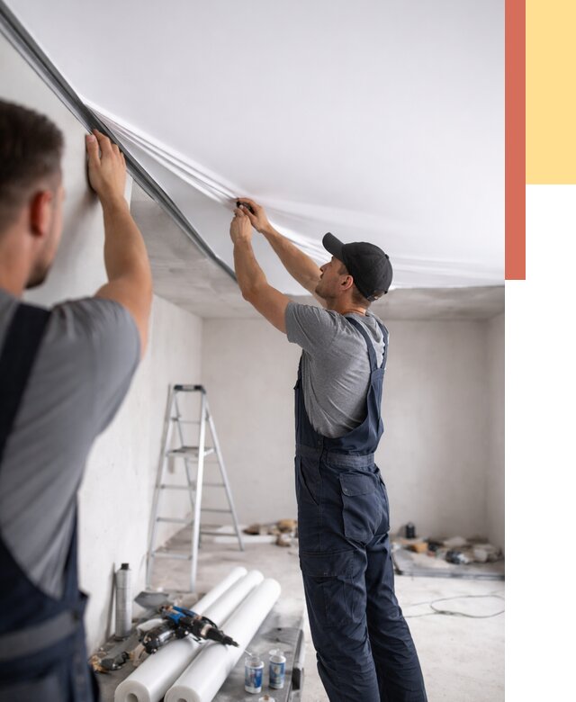 Монтаж матового натяжного потолка в Петрозаводске от 4568 руб./м² — быстро и недорого | ОТДЕЛОЧНИК-Птр