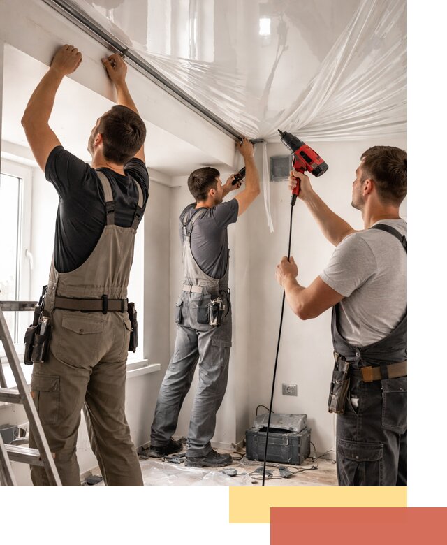 Монтаж глянцевого натяжного потолка в Петрозаводске быстро и качественно