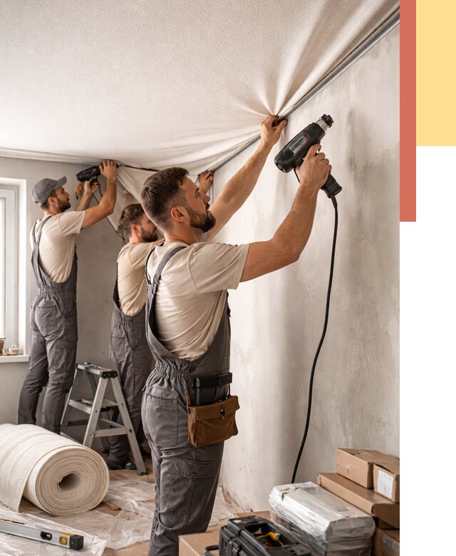 Монтаж фактурного натяжного потолка в Петрозаводске от 761 руб. — ОТДЕЛОЧНИК-Птр