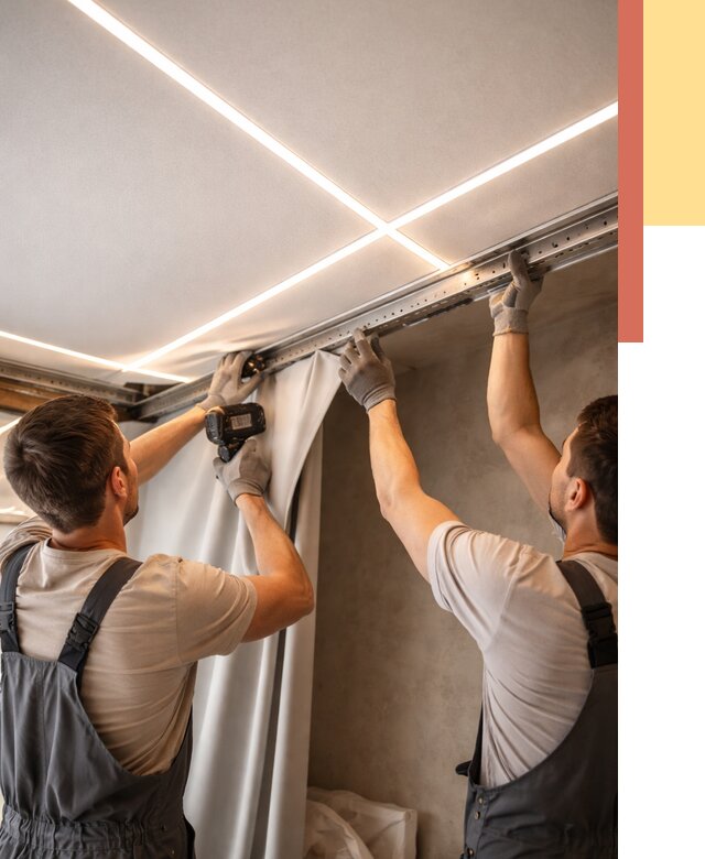 Монтаж натяжного потолка со световыми линиями в Петрозаводске от 1218 руб. | ОТДЕЛОЧНИК-Птр