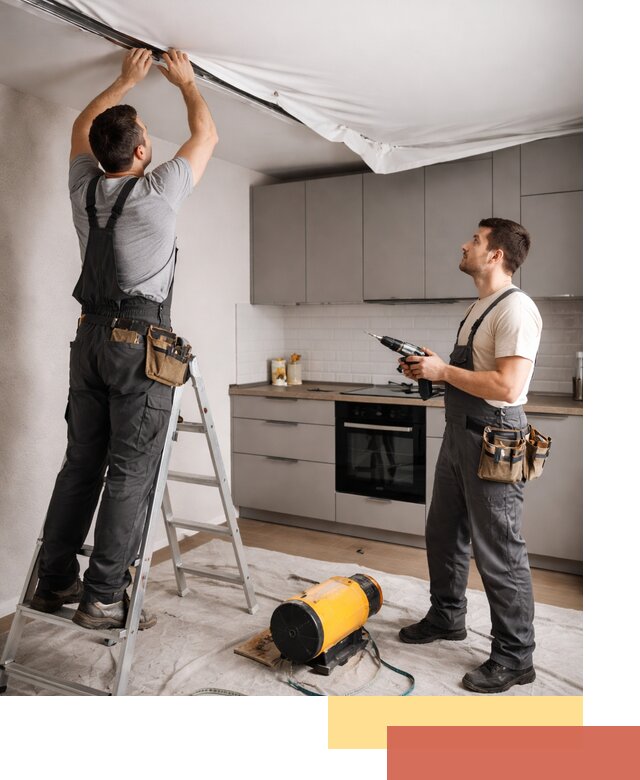 Монтаж натяжного потолка на кухне в Петрозаводске