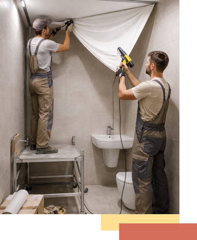 Монтаж натяжного потолка в санузле в Петрозаводске