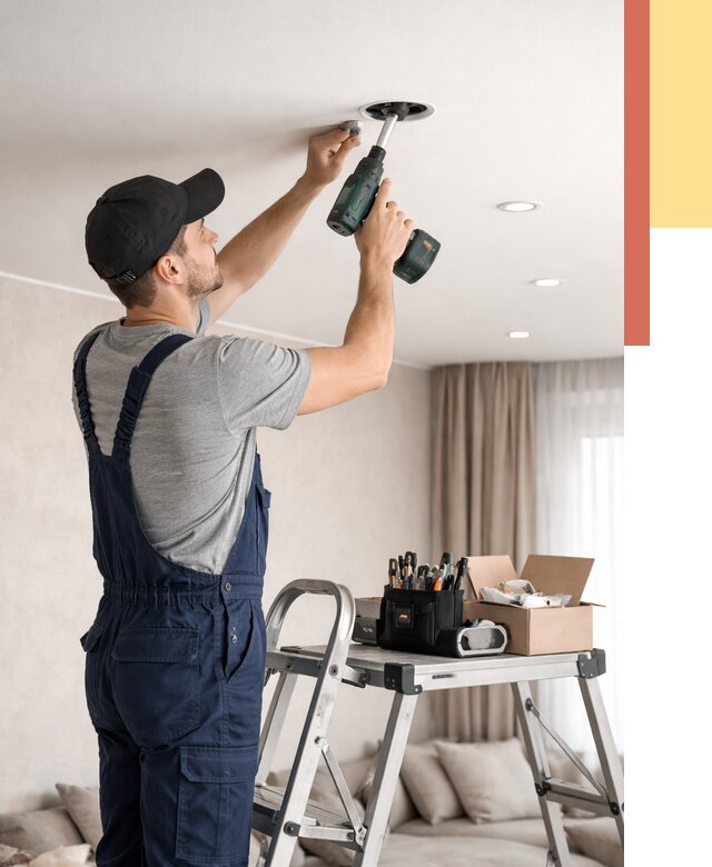 Установка и монтаж точечных светильников в натяжной потолок в Петрозаводске от 1827 руб. | ОТДЕЛОЧНИК-Птр