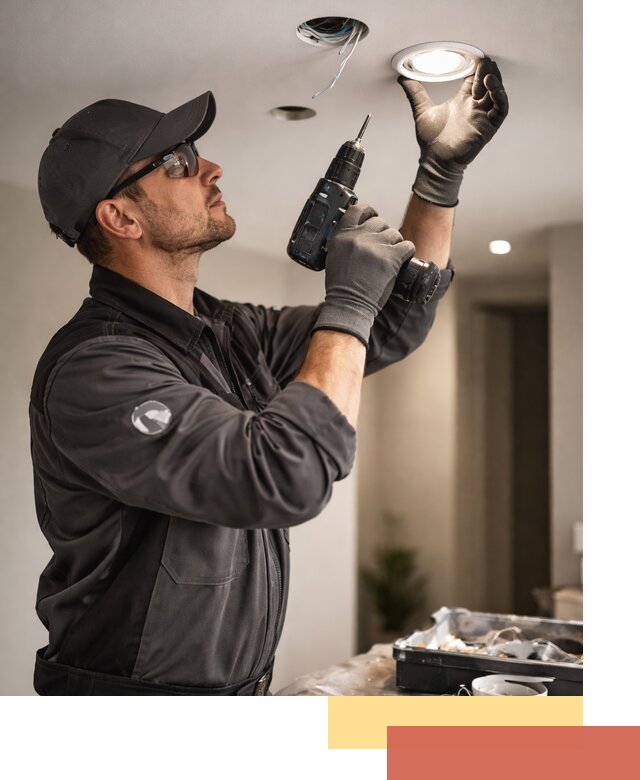 Установка точечных светильников в натяжной потолок в Петрозаводске