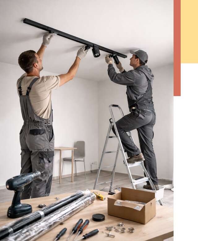 Установка трековых светильников в натяжной потолок в Петрозаводске от 4263 руб. | ОТДЕЛОЧНИК-Птр