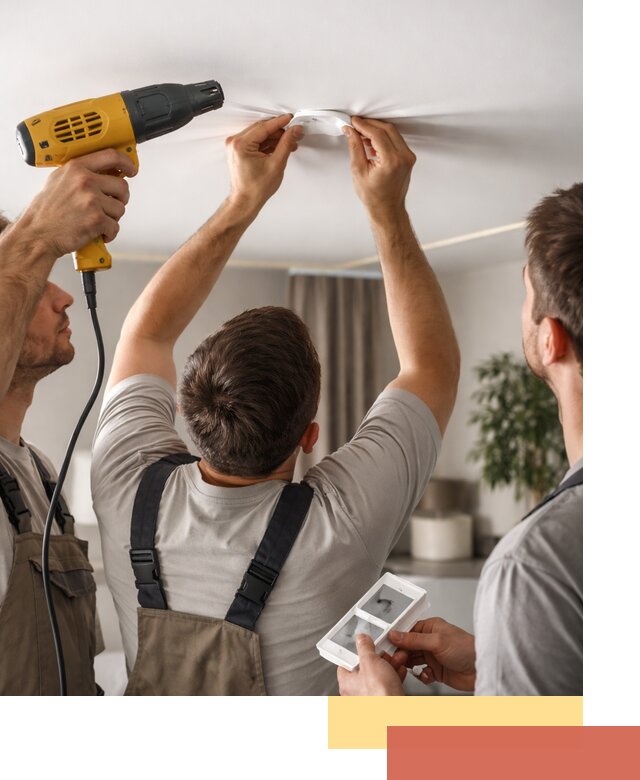 Ремонт прокола полотна натяжного потолка в Петрозаводске