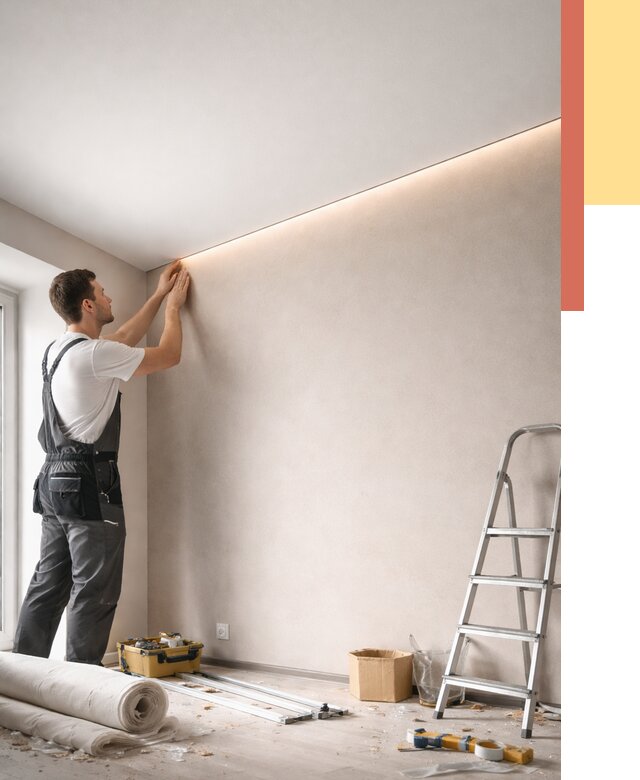 Теневые натяжные потолки в Петрозаводске от 8323 руб. под ключ | ОТДЕЛОЧНИК-Птр