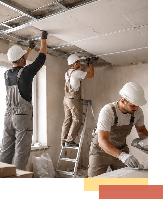 Одноуровневый потолок из гипсокартона в Петрозаводске — монтаж и отделка