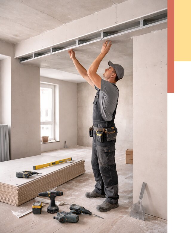 Потолок из гипсокартона с нишей в Петрозаводске от 1269 руб. под ключ | ОТДЕЛОЧНИК-Птр