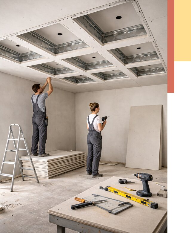 Кессонный потолок из гипсокартона в Петрозаводске от 1878 руб. — монтаж и под ключ | ОТДЕЛОЧНИК-Птр