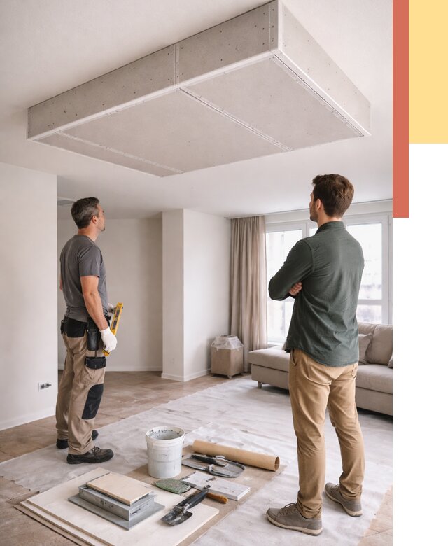 Короб на потолке из гипсокартона в Петрозаводске от 2233 руб. — монтаж и услуги под ключ | ОТДЕЛОЧНИК-Птр