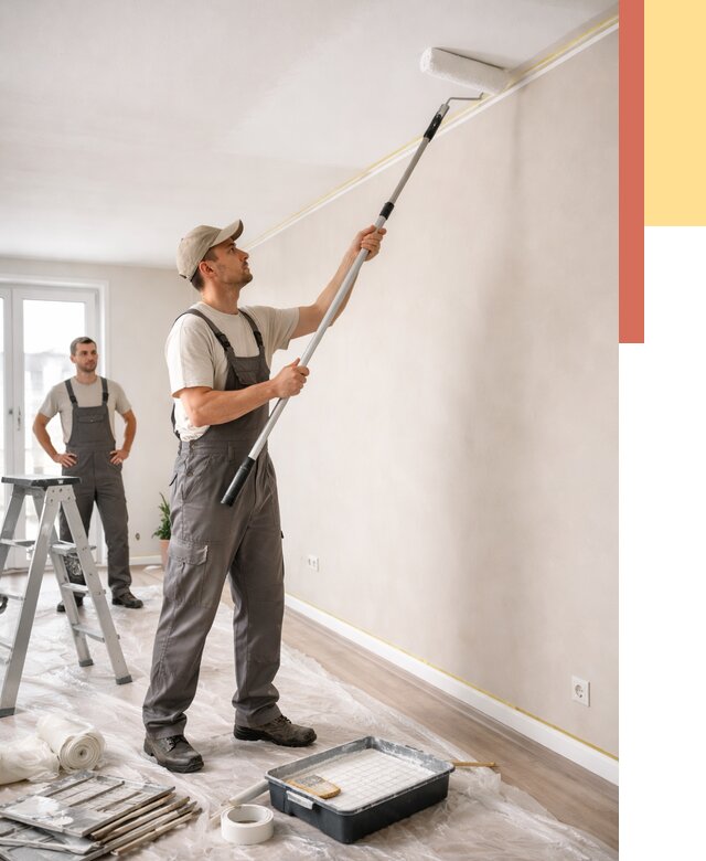 Покраска потолка из гипсокартона в Петрозаводске от 4568 руб./м2 — услуги под ключ | ОТДЕЛОЧНИК-Птр