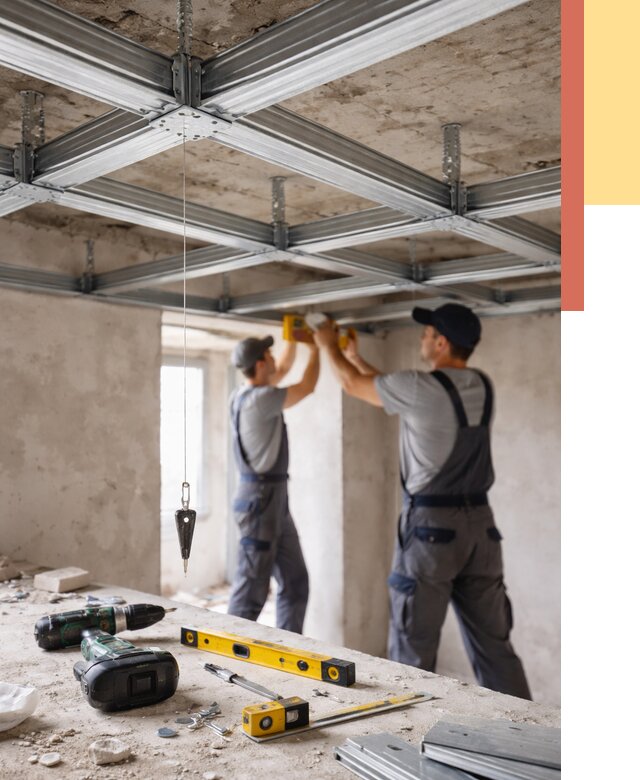 Монтаж каркаса потолка из профиля в Петрозаводске от 4568 руб. — услуги ОТДЕЛОЧНИК-Птр