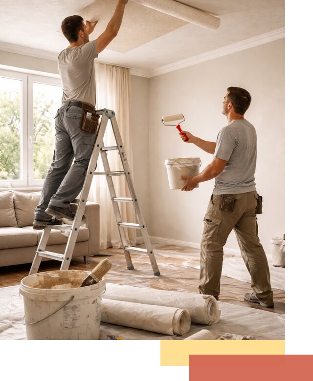 Поклейка обоев на потолок в Петрозаводске — качественно и быстро