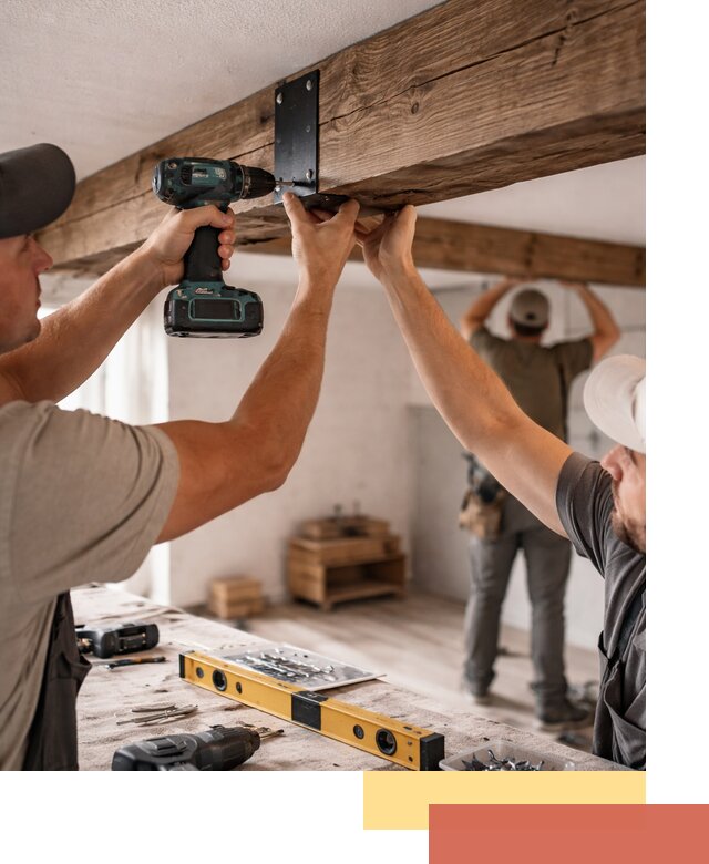 Монтаж декоративных потолочных балок в Петрозаводске