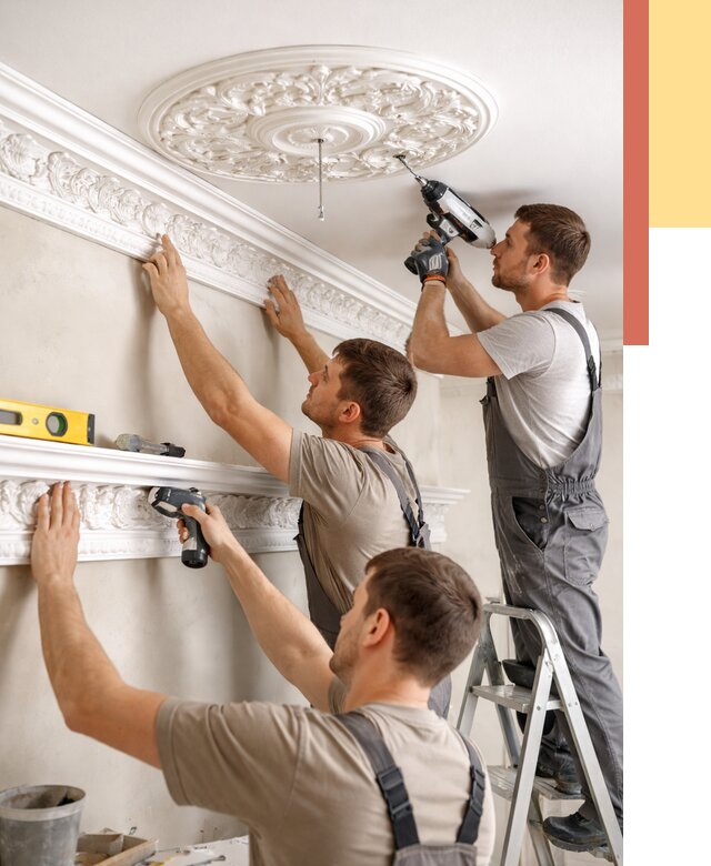 Монтаж лепнины на потолок в Петрозаводске от 3248 руб. быстро и недорого | ОТДЕЛОЧНИК-Птр