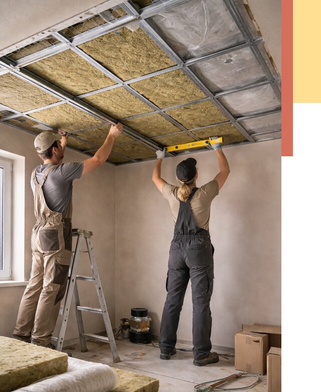 Шумоизоляция потолка в Петрозаводске от 1269 руб. под ключ — услуги ОТДЕЛОЧНИК-Птр