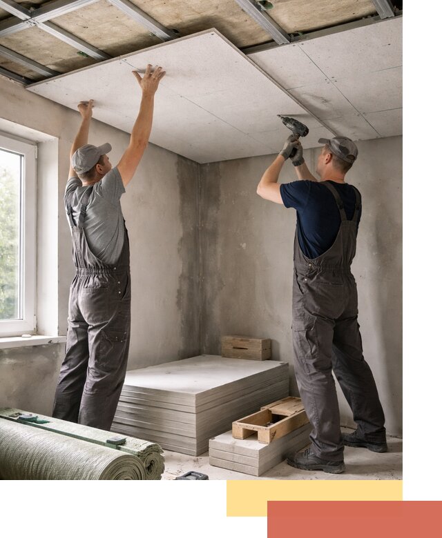 Шумоизоляция потолка панелями ЗИПС в Петрозаводске